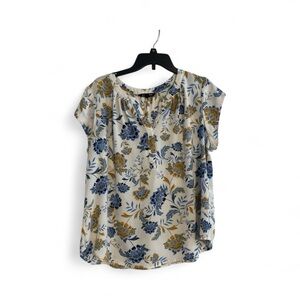 41 Hawthorn Blue and Yellow Floral Blouse